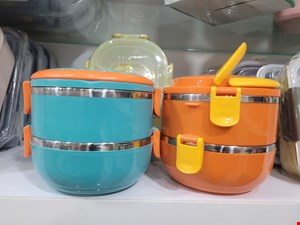 ظرف گرم نگه دارنده غذا دو طبقه UNCH BOX ظرف غذایه کودک