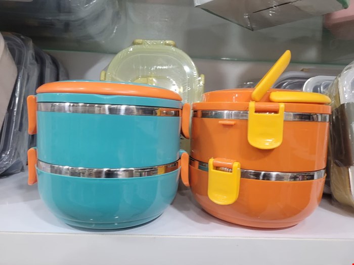 ظرف گرم نگه دارنده غذا دو طبقه UNCH BOX ظرف غذایه کودک