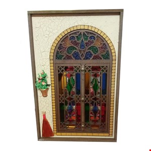 جاکلیدی طرح پنجره سنتی و دیوار کاهگلی کد 02