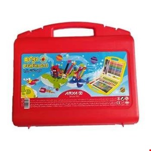 کیف و ست نقاشی آریا 48 تیکه(ماژیک،آب، رنگ، پاستل رو غنی، مداد رنگی،مداد مشکی و قرمز، قلمو چسب ماتیکی پاککن وتراش